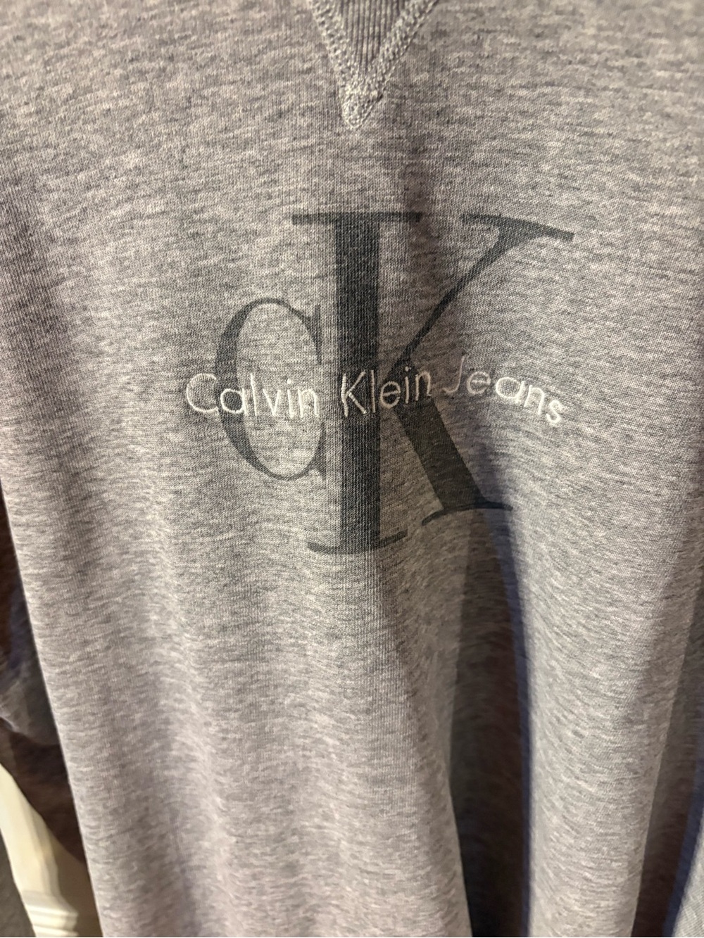 Calvin Klein Gray Logo Crewneck Sweatshirt Size X Large - Picture 3 of 4